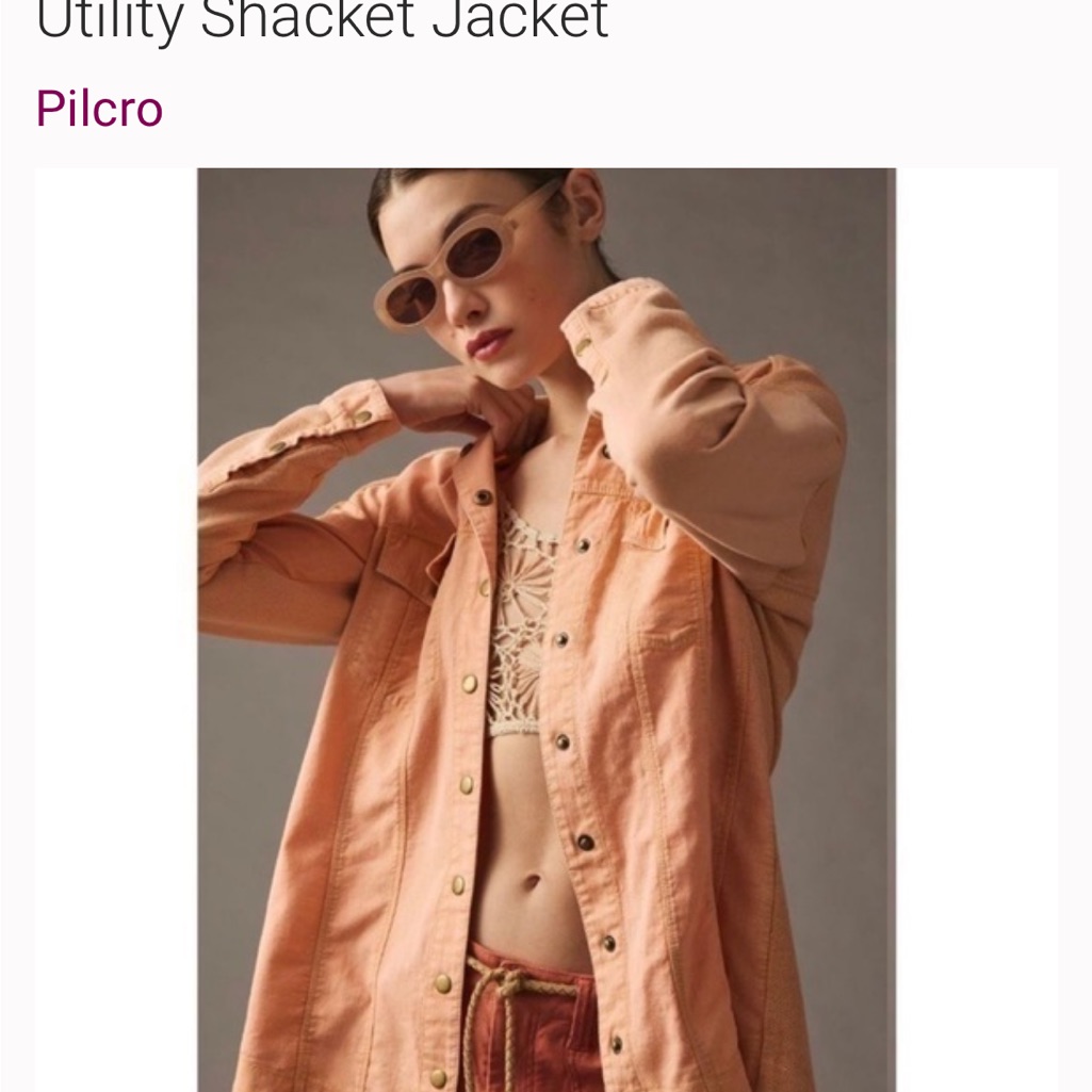 Pilcro Anthropologie Women's Coral Utility Shacket Xs